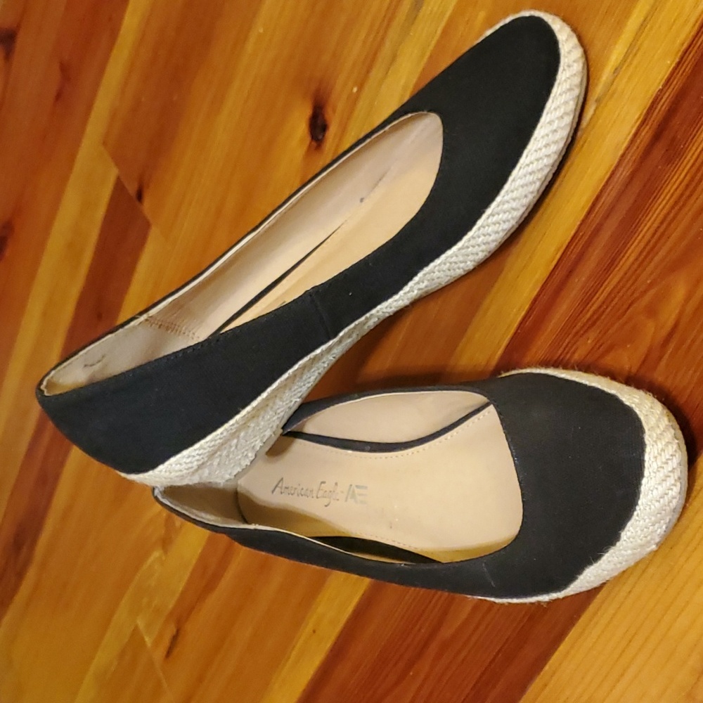 American Eagle Outfitters Black Espadrille Flats